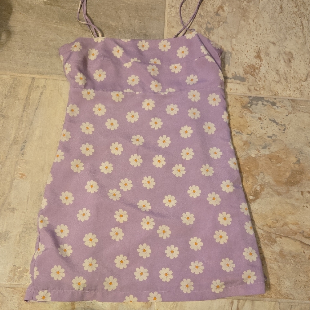 Purple Floral Slip Dress 90s Retro